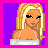A 4-frame pixel art contact sheet showing a blonde cartoon woman in various poses with text reading "PaLmer *Girle*" on the bottom-right frame.