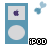 Animated contact sheet of a blue iPod icon with heart animations, showing 8 frames arranged in a 3x3 grid with one empty space.