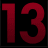 Red-toned digital image showing the number 13 and a woman's face in multiple with varying opacity