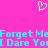 Pixelated heart symbol above repeated text on bright pink background.