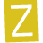 A static contact sheet showing two frames of an animated icon with a yellow square containing a white Z and scattered gray pixelated shapes on the right.