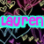 A static image displays the name 'Lauren' in six distinct color variations against a patterned background of interlocking hearts.