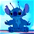 Pixelated blue cartoon character with large ears, black eyes, and antennae against a light blue background.