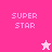 Pixelated 'SUPER STAR' text in pink and white on a split background with two star icons.
