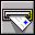 Pixelated animation of a yellow-bordered slot ejecting and retracting white paper with blue plus signs, set against gray background.