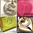 Four square display distinct textures and colors with 'JUICY COUTURE' text on a pink background