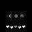 Pixelated white text 'con' above five heart symbols on black background, with one gray heart in the middle.