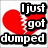 six pixelated with text overlays and symbolic imagery including a broken heart, abstract shapes, and a figure pointing