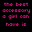 Animated contact sheet of a pink text-based icon showing 'the best accessory a girl can have is her best friends' with sequential frame changes in dot patterns and vertical alignment.
