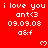 Red background with repeated white text and heart symbols arranged in a pattern, showing consistent visual elements across multiple observations