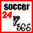Four display soccer-themed text and symbols with color variations in red, black, and gray on white backgrounds