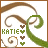 Animated contact sheet showing two frames of a buddy icon with brown and green scrollwork, hearts, the name 'KATIE', and spiral motifs on white background.