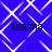 Blue background with white geometric lines forming a repeating pattern, four instances of the text 'Deanna' in black pixelated font positioned at corners.