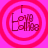 Four identical circular icons with red concentric rings on a pink background, each displaying "I Love Lollip" text in dark red pixelated font.