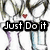 Animated icon shows a character with long hair and a red heart on chest, transitioning from text 'Just Do it' to 'SAY YES' over a white background.