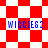 Red and white checkered background with blue text "WIGGLES2" in four positions, showing two distinct animation states of the pattern.