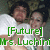 [Future] Mrs. Luchimi and another person in white shirts pose together; green text overlays change across frames.