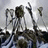 Pixelated grayscale image of a figure with outstretched arms on the left, next to white text on a dark blue background.