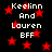 Black background with red stars and white text reading "Keelinn And Lauren BFF" repeated in a pattern