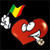 A red heart with a white broken section, a silver key inserted into its lower right, and a green-yellow-red flag attached to the key's top left.