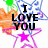 Pixelated image with bold black text reading "I LOVE YOU" and "BURNING PASSION" over colorful star patterns, transitioning to partial text "WITH A".