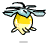 Animated contact sheet of a yellow fruit-like character with blue leaves bouncing across 10 frames on white background.