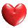 Six red heart-shaped icons arranged in two on a gray background, each with a glossy surface and white highlights