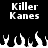 Black background with white pixelated text "Killer Kanes" above a of animated flame shapes. The flames flicker in alternating patterns across the bottom edge