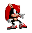 Four pixel-art character sprites with red or pink hair, black bodies, white gloves, and red shoes pose in a against gray background