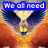 A pixelated eagle with outstretched wings against an orange and yellow background, featuring text overlays in blue and black boxes.