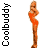 Animated contact sheet showing 19 sequential frames of a female character in orange attire performing various poses against a gray background with repeated "Coolbuddy" text labels.