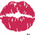 Pixelated red lips with white highlights forming a kiss mark on a plain background.