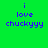 Green background with blue pixelated text reading 'i love chuckyyyy' in two identical vertical
