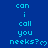 Blue background with repeated cyan text 'can i call you neeks?' and heart symbols arranged in a pattern