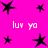 A static image with a bright pink background featuring black star shapes and repeated white text "luy ya" in pixelated font.