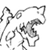 Static 50x50 pixel icon showing a stylized black-and-white line drawing of an anime character with flowing hair and dynamic pose on white background.