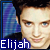 A contact sheet of seven animated frames showing a person's face with varying expressions against a blue checkered background, each labeled "Elijah" in white text on a blue banner.