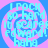 Pixelated text in cyan reads "I ROCK SO HARD it scares edward! haha" over a pink and blue spiral background.