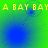A green and blue gradient background with yellow text repeating 'A BAY BAY' across the top and bottom, featuring shifting circular patterns.