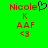 Green background displays red text 'Nicole', 'K', 'AAF', '<3' with a black heart symbol next to 'Nicole' in the first frame, the heart symbol absent in the second frame.