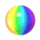 Nine circular rainbow gradient spheres arranged in a , each with a white highlight reflecting light source