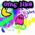 Pixelated cartoon scene with yellow Pac-Man, pink Kirby, and colorful abstract background; text overlays change across frames.