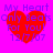 A static image shows a red heart with blue text on a bright pink background, displaying 'My Heart Only Beats For You! 12/7/07' in four identical arranged in a