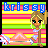 Pixel art icon with striped background, blue text 'kris sy', and a character with blonde hair holding a staff.