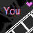 A static image with a black background featuring white chain-link patterns and pink hearts, displaying the text "You are my always my every thing" in red-pink gradient letters.