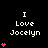 Black background with white text "I Love Jocelyn" and pink heart symbols in various quantities