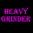six showing a woman with pink hair accessories in various poses and color treatments, each containing 'HEAVY GRINDER' text