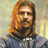 Pixelated static image of a person with long brown hair and beard wearing dark clothing against light background