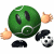 Green spherical character with black eyes and mouth, two beige hands raised in thumbs-up gestures, standing on a white background next to green text reading 'Original Icons .com' on dark green.
