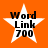 Four white star-shaped icons with black text "Word Link 700" on an orange background, each showing slight pixelation differences across frames.